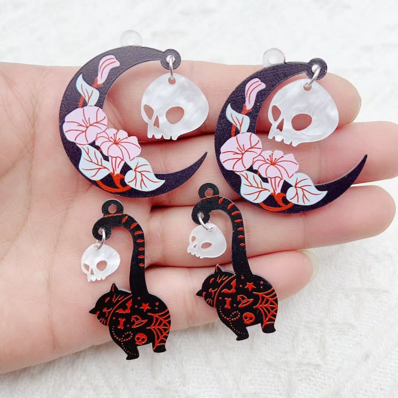 Jewelry Making Factory - 10 szt. Halloweenowe akrylowe zawieszki: duch,