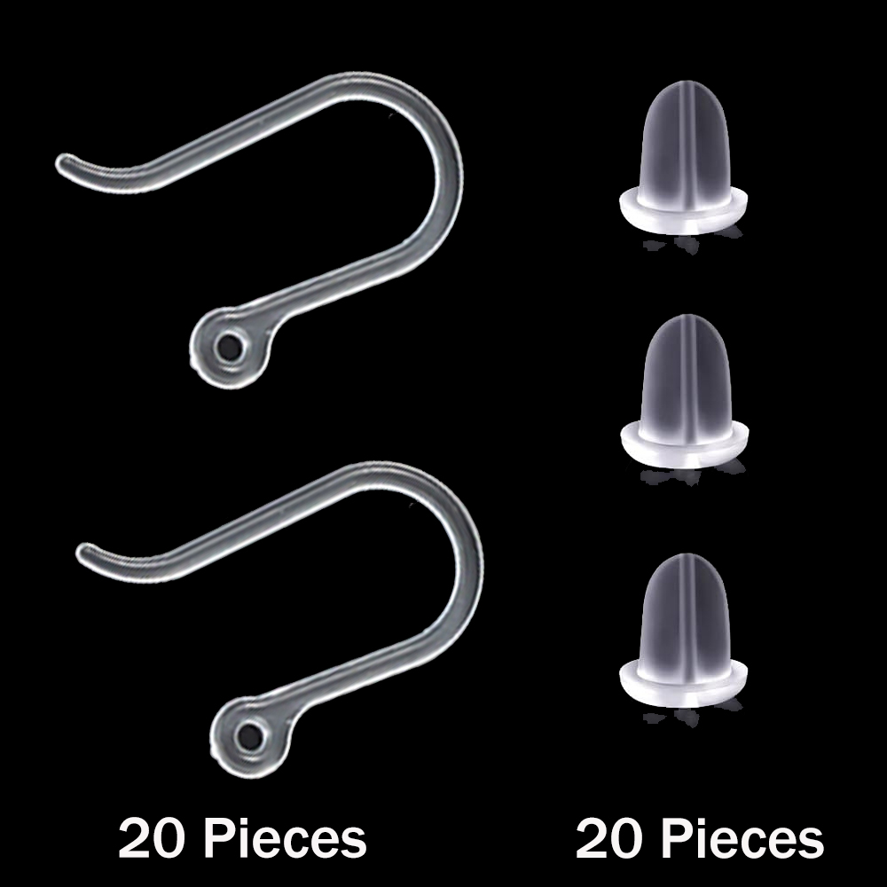 Jewelry Making Wire - 20 szt. plastikowych haczyków do kolczyków