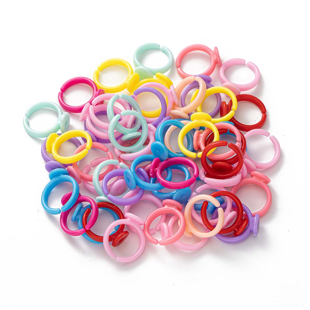 Jewelry Making For 5 Year Old - 100 sztuk przezroczyste plastikowe regulowane pierścienie