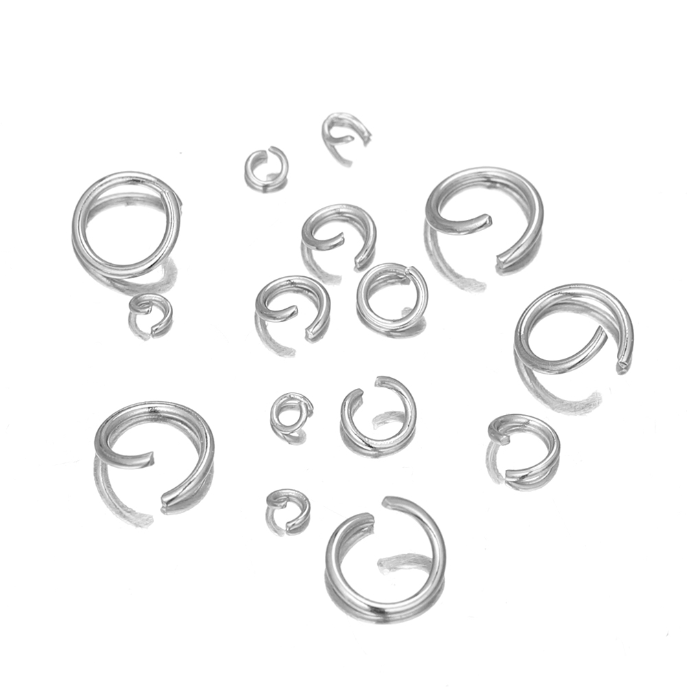 Jump Ring Assorted - 200szt Otwarte pierścienie ze stali nierdzewnej