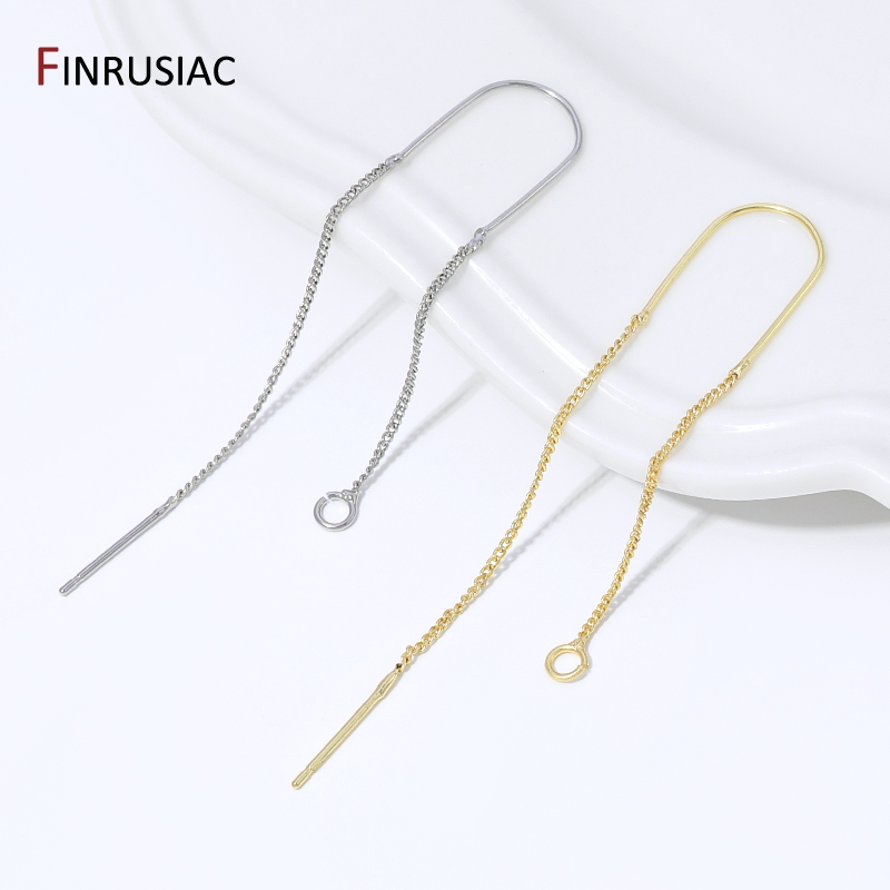 Jewelry Making Wire - Pozłacane 18-karatowym złotem mosiężne długie kolczyki