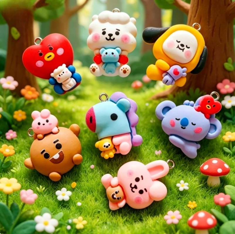 7 szt. BT21 Żywiczne Charmsy z – Jewelry Making Factory recenzja i cena
