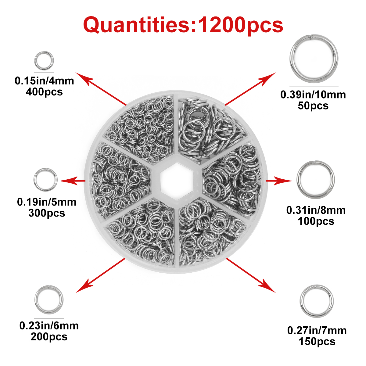 1 zestaw 1200 sztuk otwarty pi – Jump Ring Assorted recenzja i cena