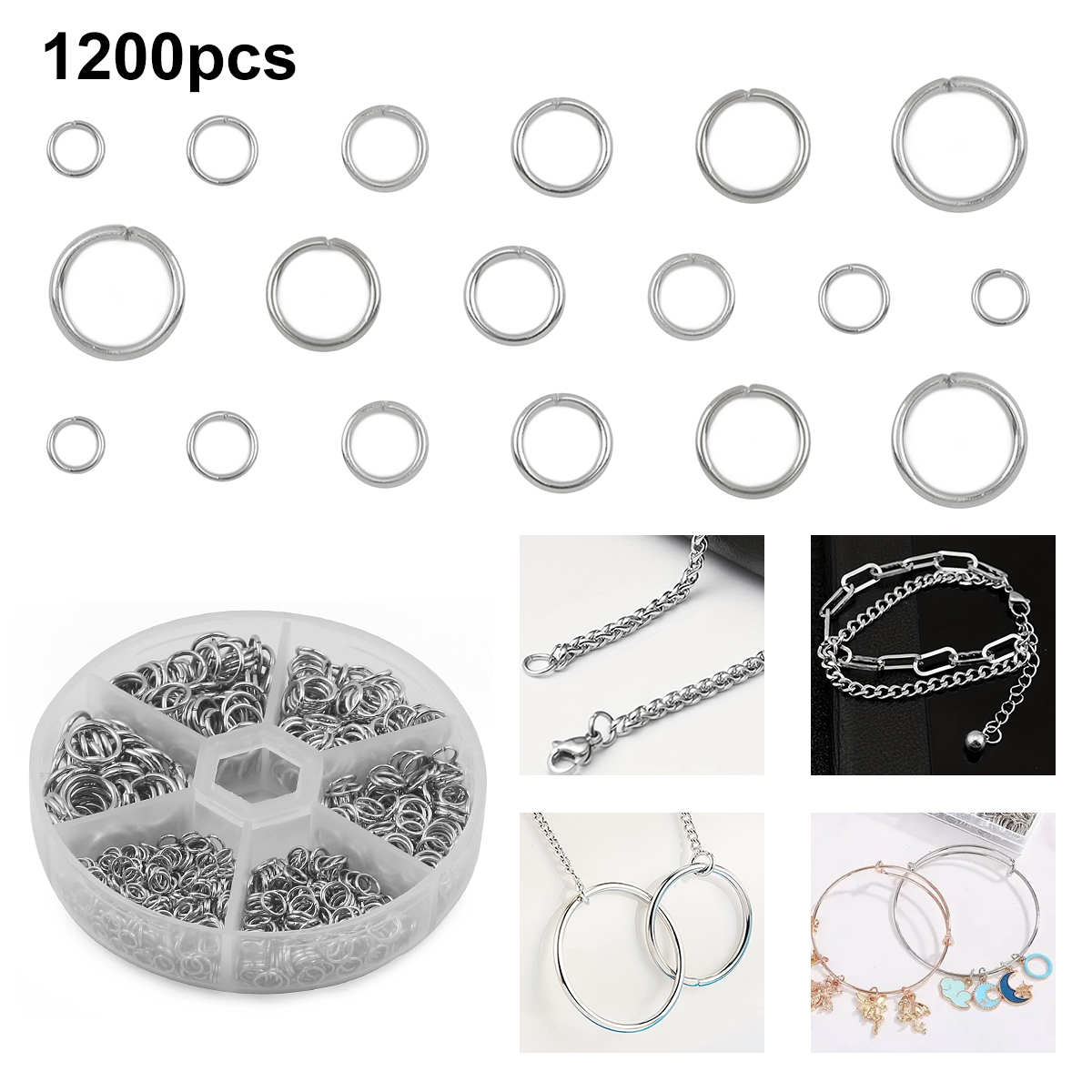 1 zestaw 1200 sztuk otwarty pi – Jump Ring Assorted recenzja i cena